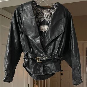 Vintage 80s Black Leather Jacket